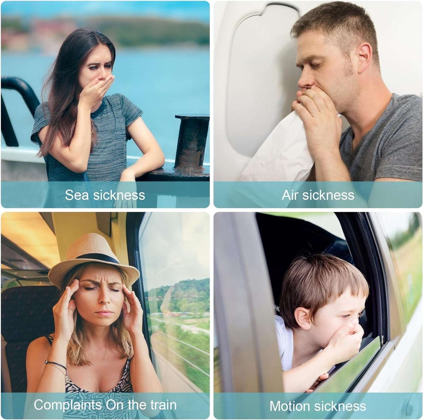 60 Count Sea Sickness Patch, MQUPIN Motion Sickness Patches- Relieves Dizziness from Seasickness and carsickness, Suit for Travel of Car and Boat Rides, Cruise and Airplane