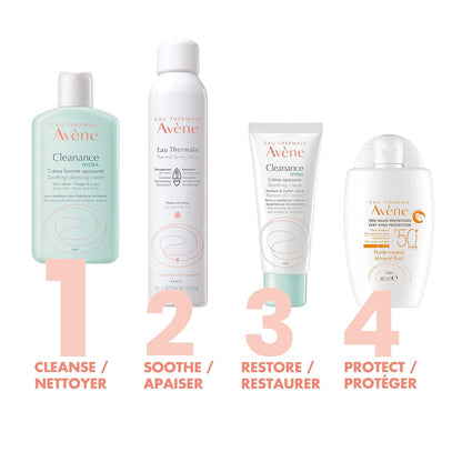 Eau Thermale Avène Cleanance HYDRA 潔面舒緩霜，無皂基潔面乳，乾燥痤瘡治療輔助護理，200 毫升