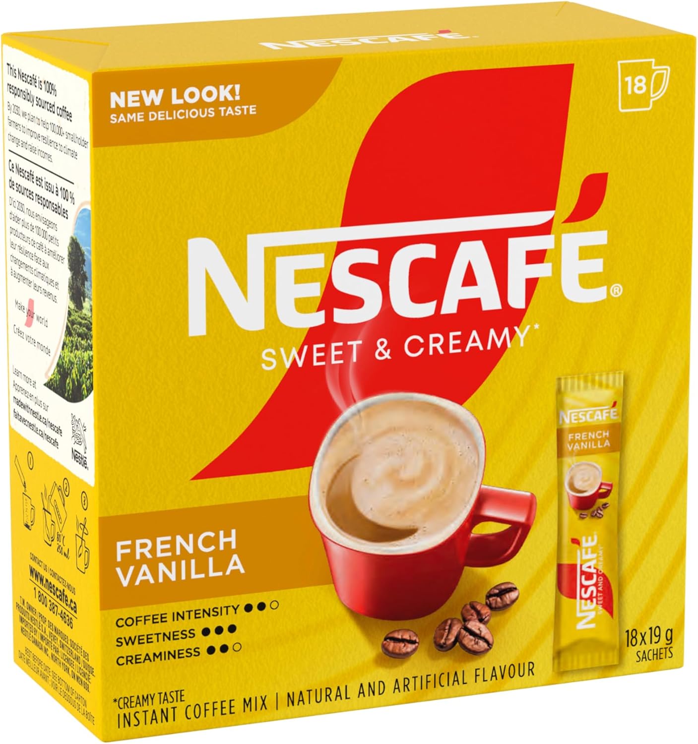 雀巢香甜奶油法式香草速溶咖啡混合盒，法式香草味，6 包