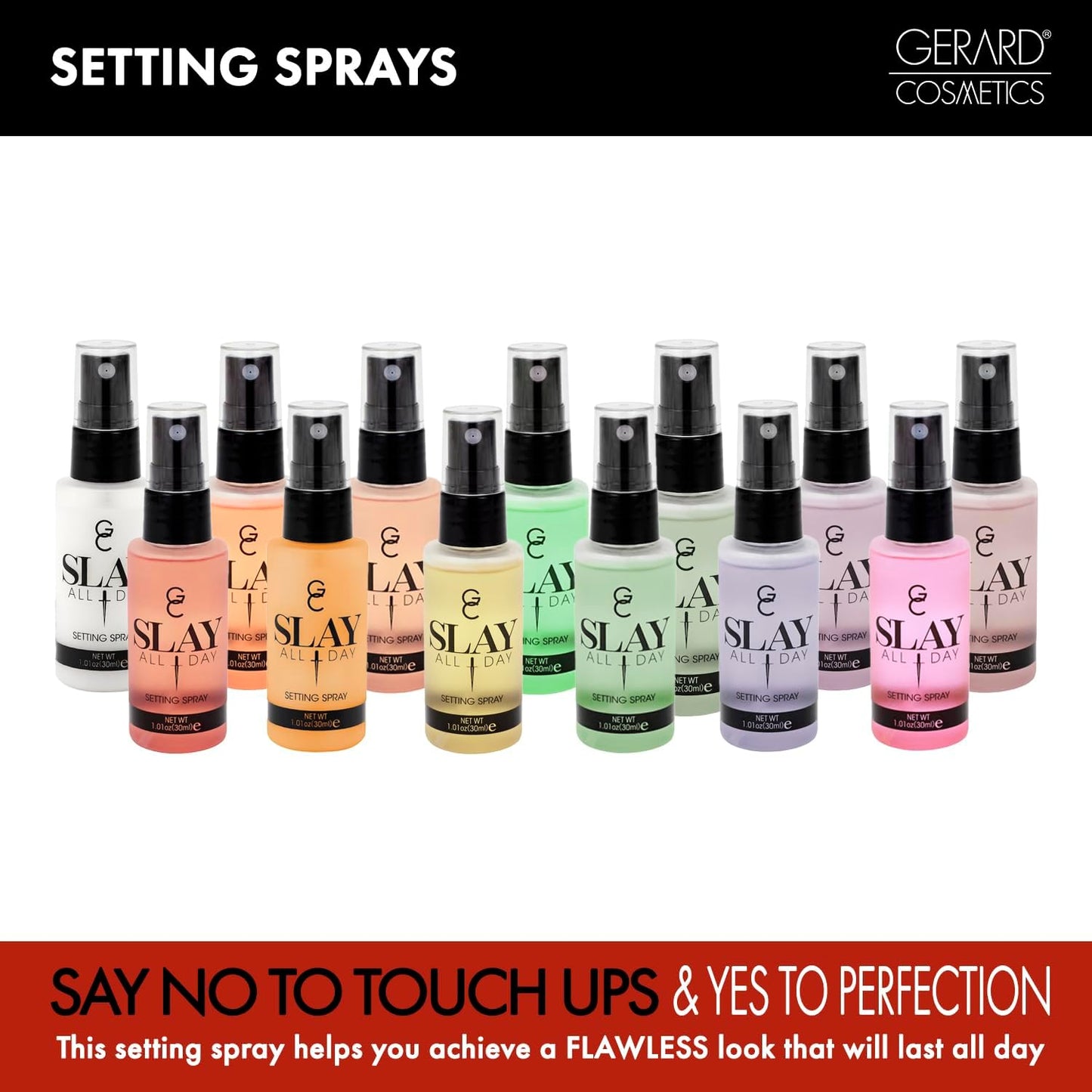 Gerard Cosmetics Gerard Cosmetic Slay All Day Setting Spray - Garden Party Set 1.01oz Peach, 1.01 Lemongrass, 1.01oz Green Tea Women 3 Pc