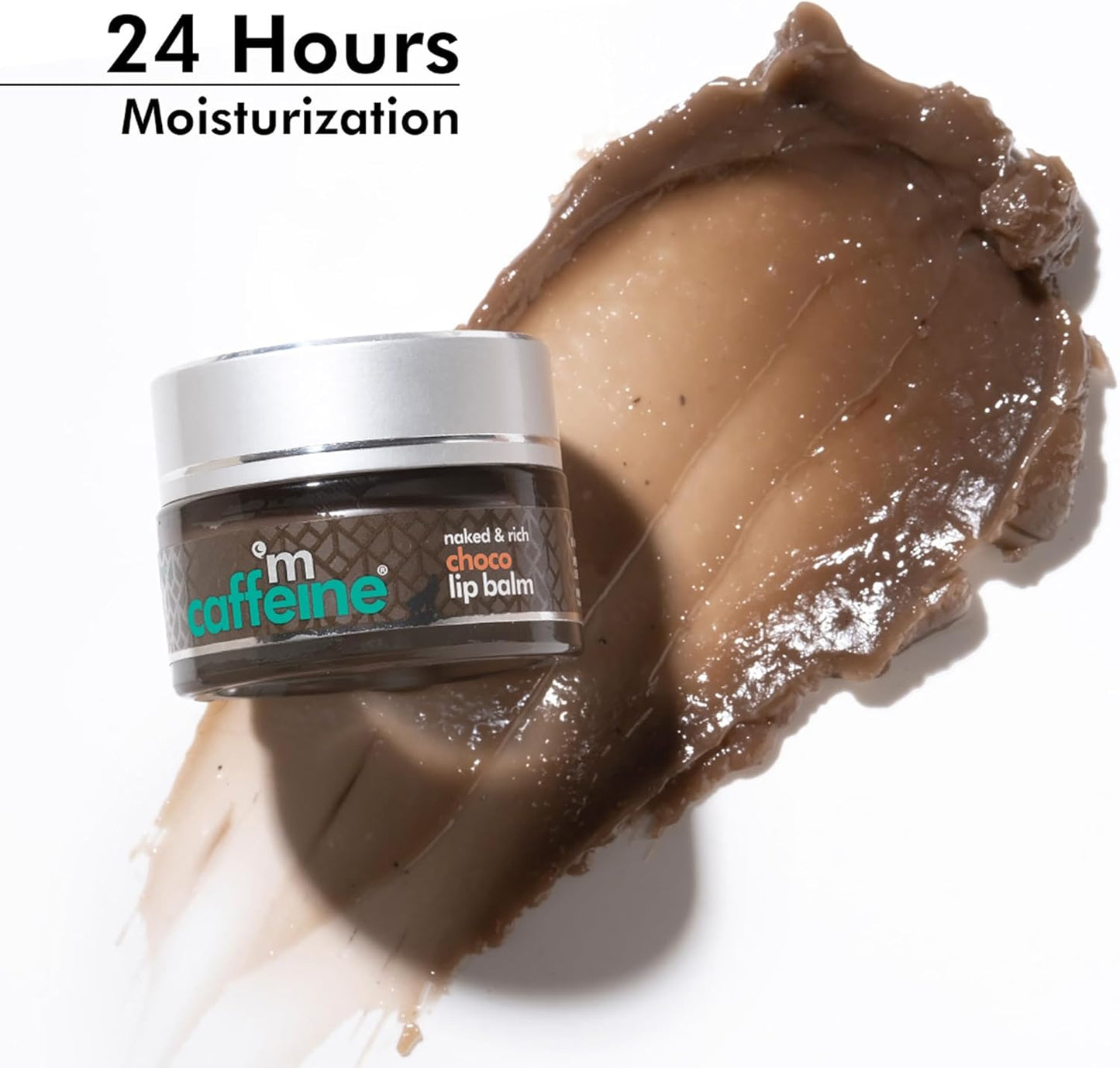 mCaffeine 深層保濕巧克力潤唇膏，用於修復乾燥和皸裂的嘴唇 - 24 小時保濕 | 男女適用唇部護理，含可可脂和榛子油 | 天然和純素（12 克）