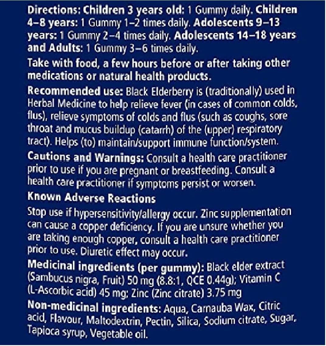 Sambucol Black Elderberry Immunity Gummies | Immune Support & Antioxidant | Quickly Relieves Cold & Flu Symptoms | Ideal for Families | Gluten Free | 30 count (Pack of 1)