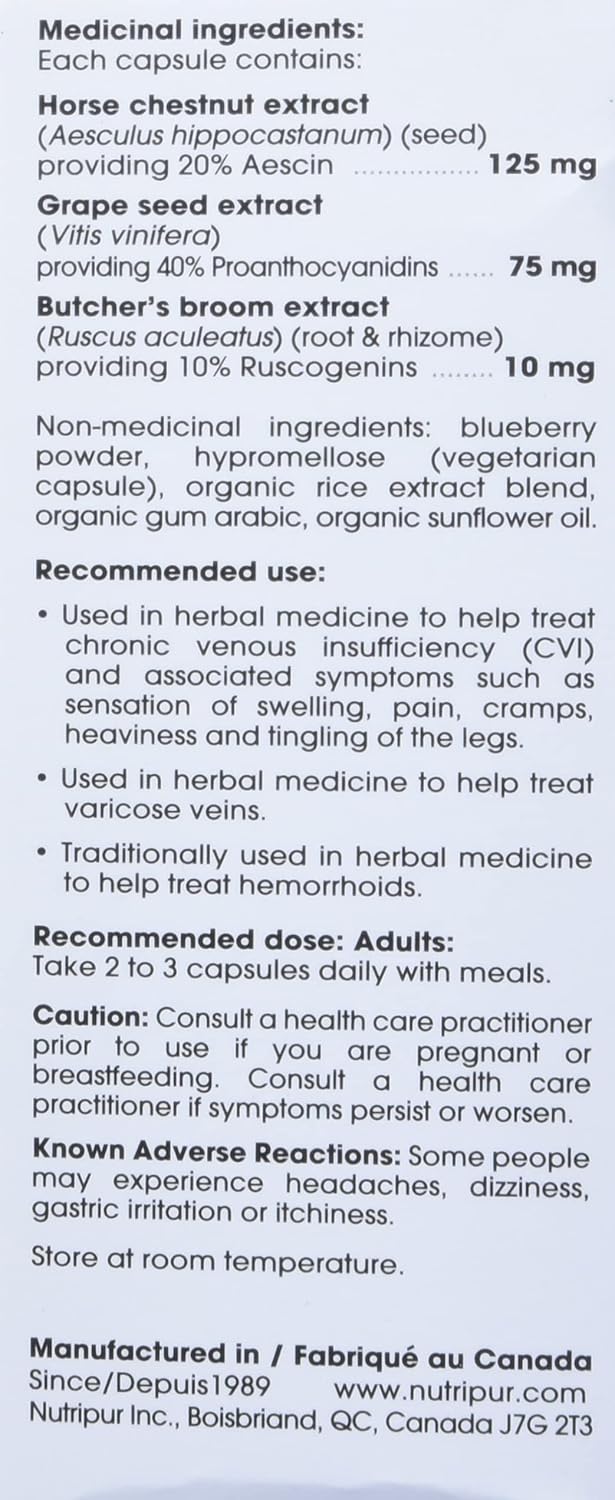 Nutripur Circulex, Venous Insufficiency, 60 vegetarian capsules