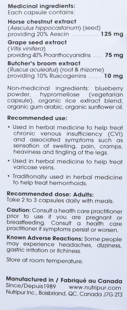 Nutripur Circulex, Venous Insufficiency, 60 vegetarian capsules