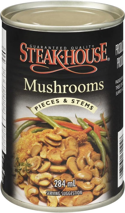 STEAKHOUSE 蘑菇塊和蘑菇莖，284 毫升（1 包）