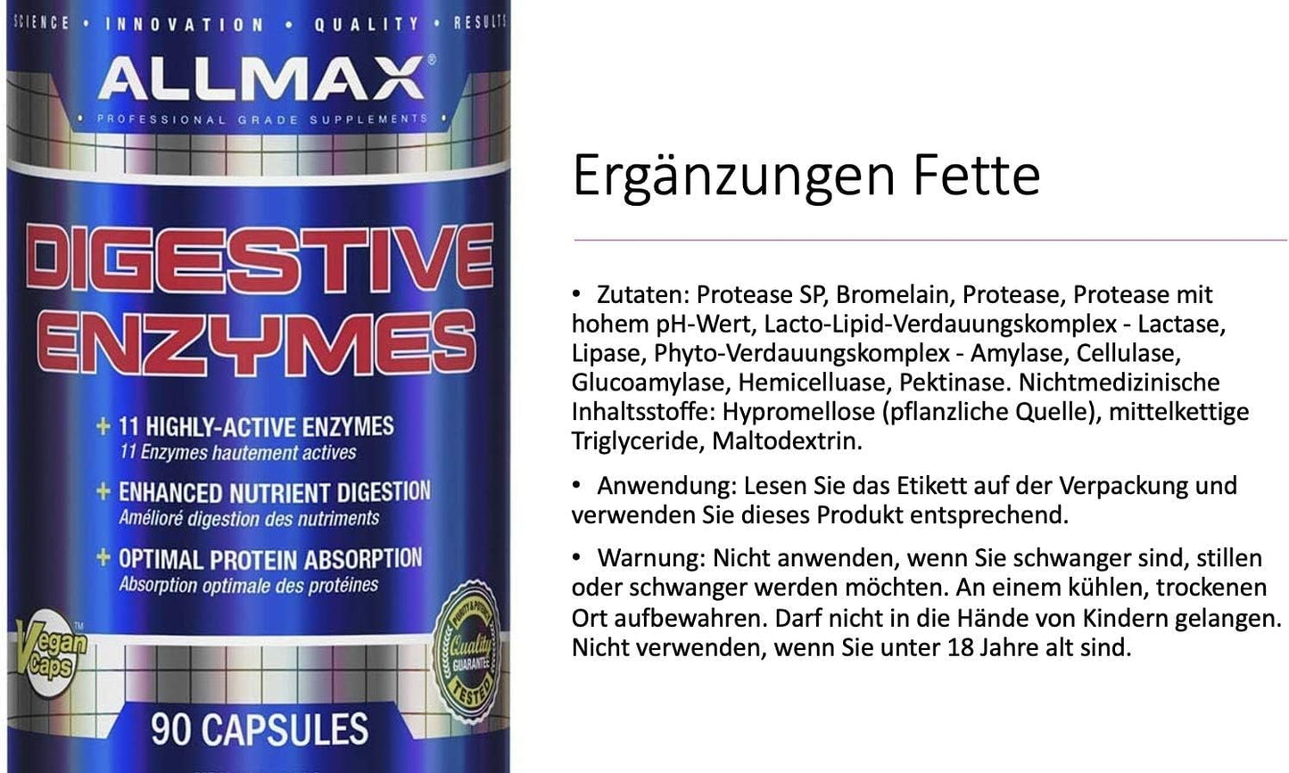 ALLMAX Nutrition - 消化酶 + 蛋白质优化剂 - 90 粒