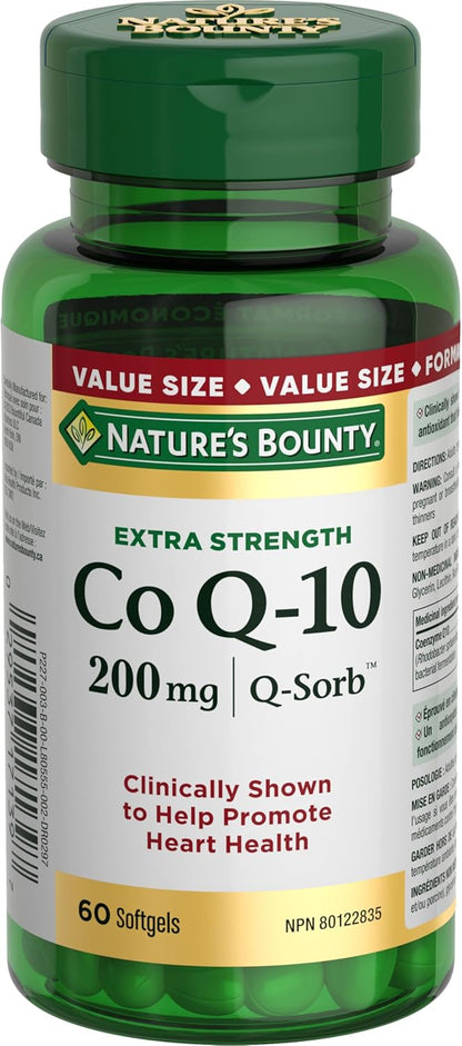 自然之宝 Co Q-10，200 毫克，超强效，经临床证明有助于促进心脏健康，提供抗氧化剂，有助于维持健康的心脏功能，软胶囊，48.9 克