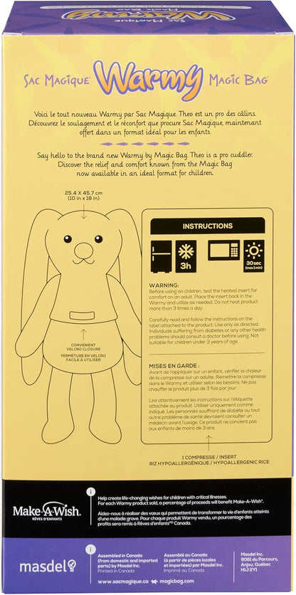 魔法袋 Warmy Theo the Bunny 冷熱敷袋，屢獲殊榮的舒適治療伴侶，天然可堆肥，可擁抱療法，加拿大衛生部註冊，多功能健康伴侶