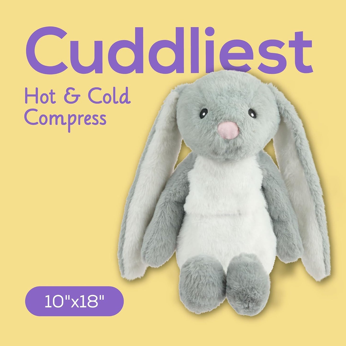 魔法袋 Warmy Theo the Bunny 冷熱敷袋，屢獲殊榮的舒適治療伴侶，天然可堆肥，可擁抱療法，加拿大衛生部註冊，多功能健康伴侶