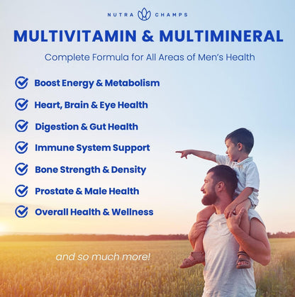 (2-Pack) Multivitamins for Men | Mens Multivitamin Gummies | Bones, Brain, Heart, Immune & Energy Supplement | Mens Vitamin A, B, C, D, E, Biotin & Folic Acid | 120 Gummy Vitamins