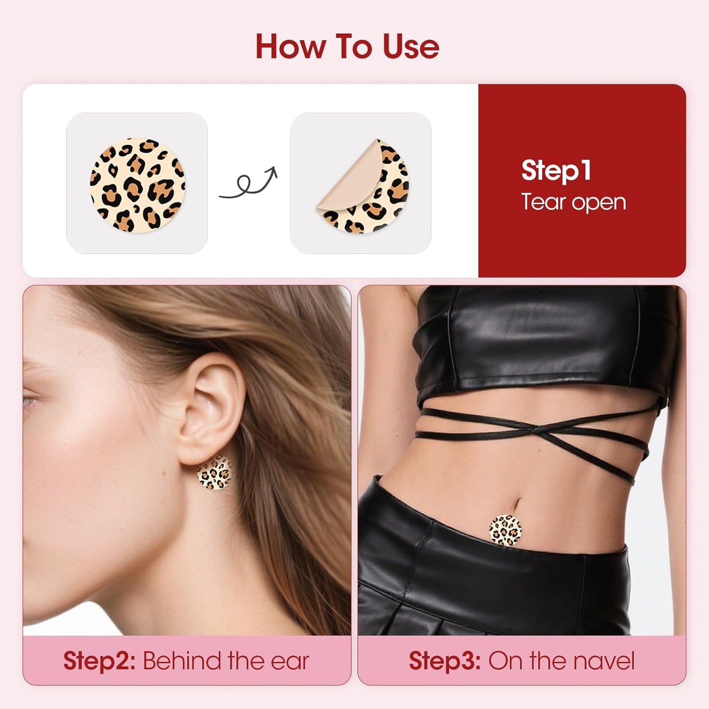 MQ 33片晕车贴，不瞌睡，邮轮旅行晕船贴，汽车飞机高原反应耳后防水贴，72小时持久，豹纹