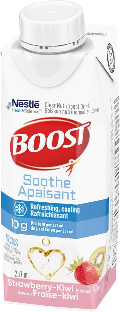 Boost Soothe，清澈且热量密集的营养饮料，含乳清分离蛋白，草莓奇异果口味，237 毫升，24 支