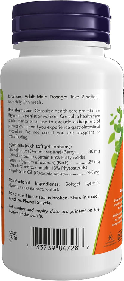 NOW Supplements L-精氨酸 1000 毫克片剂（120 粒）+ 非洲臀果木和锯棕榈软胶囊（60 粒）