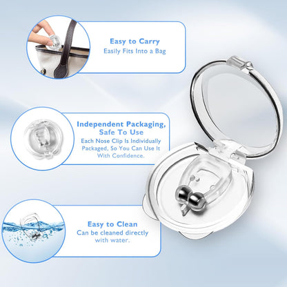 防打鼾装置，硅胶磁性防打鼾鼻夹，可调节磁铁的打鼾鼻夹