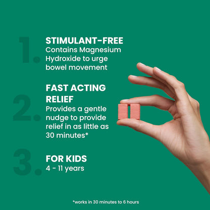 DulcoLax 儿童软糖，适用于 4 岁及以上儿童，温和缓解偶尔便秘，纯素，无刺激性，无麸质，野生浆果味，15 粒