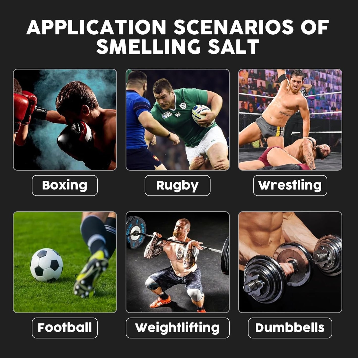 Smelling Salts, Portable Ammonia Smelling Salts for Athletes, Elevated Performance, Improved Concentration, Safe and Gentle