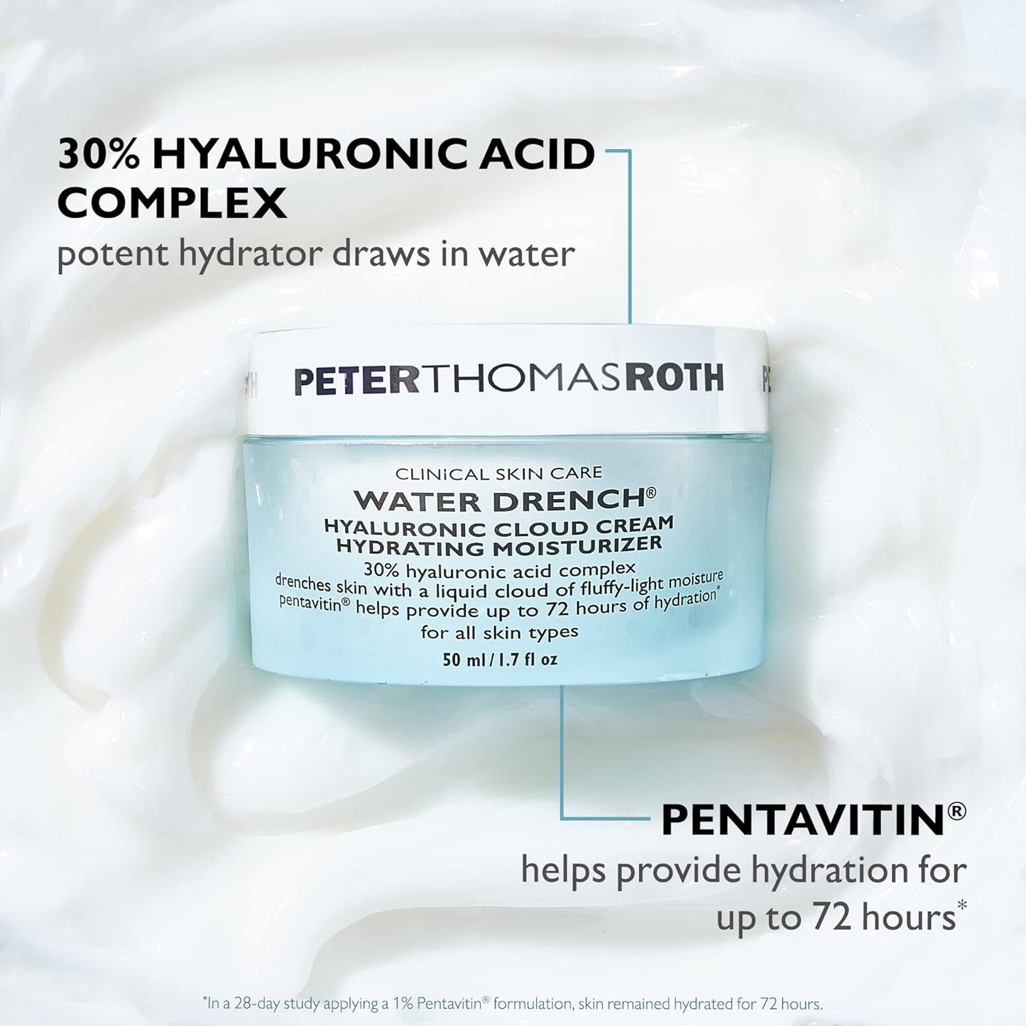Peter Thomas Roth Water Drench Hyaluronic Cloud Cream Hydrating Moisturizer, 47.3176 Milliliter/ 1.6 Fluid Ounce