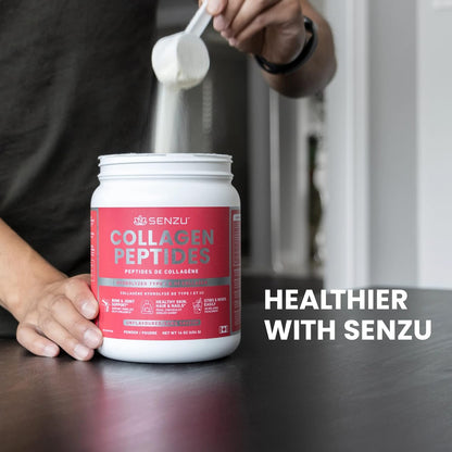 優質即溶膠原蛋白肽蛋白粉，有益於頭髮、皮膚、指甲和關節健康 - 水解，吸收更佳 | 加拿大製造，草飼、生酮、猶太潔食和清真認證 - 非基因改造、無麩質（454克/…