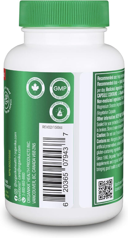 Organika 加拿大製造 L-茶氨酸，加量裝 225 毫克 - 促進放鬆，不瞌睡，緩解壓力，純天然來源，快速起效 - 110 粒膠囊