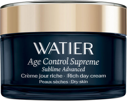 Watier Age Control Supreme Sublime Advanced Rich Day Cream，全球抗衰老护肤品，抗衰老霜，强效滋养，平滑和丰盈，干性皮肤，50 毫升