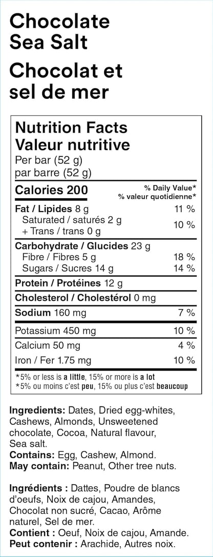 RXBAR 蛋白棒巧克力海盐味 12x52克（12条装）