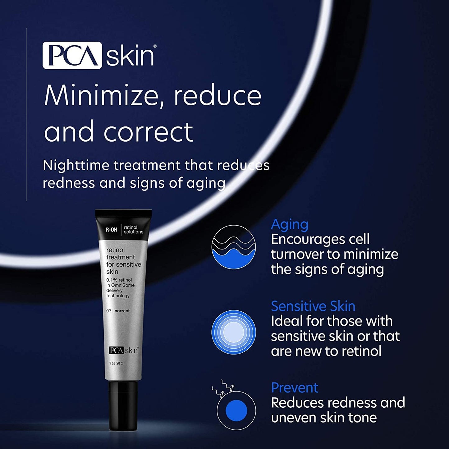 PCA SKIN Retinol Treatment for Sensitive Skin, Anti Aging Serum, Vitamin A & Niacinamide (1 oz)