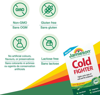 Jamieson 感冒舒缓软胶囊，适用于成人和青少年（10 岁以上）。有助于对抗感冒早期症状，改善感冒症状。添加生姜成分，缓解恶心，非转基因，无麸质，30 粒装