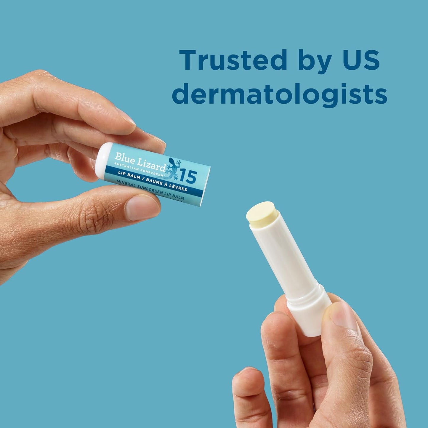 Blue Lizard Mineral SPF 15 Lip Balm 3-Pack, Vegan, Each Tube 0.13 oz