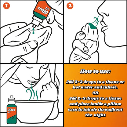 Olbas Oil 天然吸入减充血油，含白千层、丁香、桉树、薄荷醇、薄荷和薄荷 - 快速缓解感冒和鼻塞 - 12 毫升