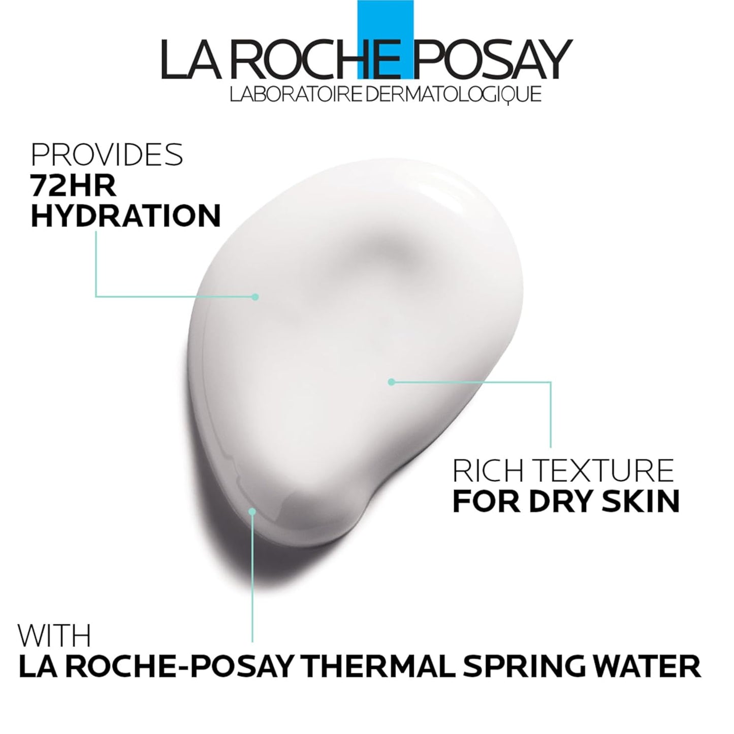 La Roche-Posay Face Moisturizer, Hydraphase Face Cream with Hyaluronic Acid, Glycerin and Shea Butter for dehydrated skin, 72H Intense Moisture, Rich Texture, 50 ml.