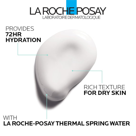 La Roche-Posay Face Moisturizer, Hydraphase Face Cream with Hyaluronic Acid, Glycerin and Shea Butter for dehydrated skin, 72H Intense Moisture, Rich Texture, 50 ml.