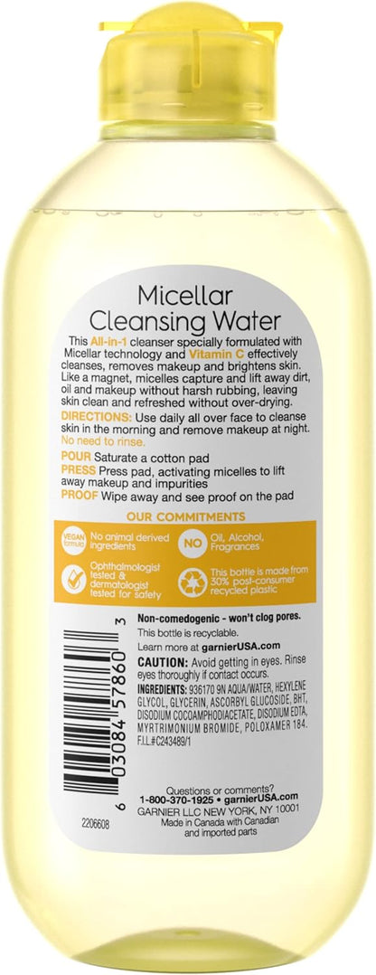 Garnier Vitamin C Brightening Day Cream + Micellar Cleansing Water Bundle