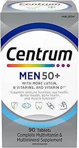 Centrum Men 50 Plus 複合維生素/礦物質補充劑，適合 50+ 男性，90 片（包裝可能有所不同）