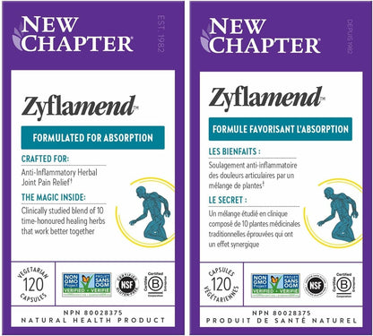 新篇章关节补充剂+草药止痛 - Zyflamend 全身健康炎症反应 - 120 粒
