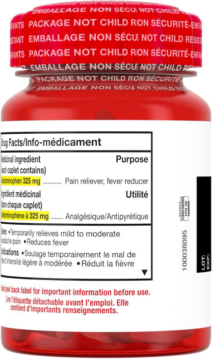 泰諾常規強度 325 毫克膠囊 200 粒