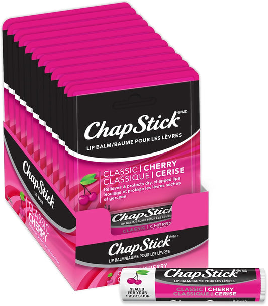 ChapStick Classic Lip Balm, Cherry, Pack of 12