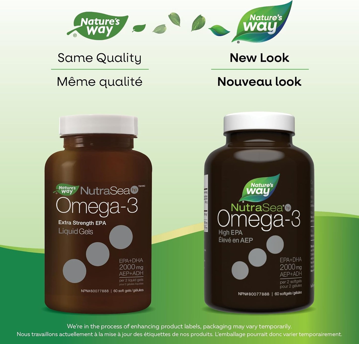 Nature's Way NutraSea hp Omega-3 - 超强 EPA - 清新薄荷味 Omega-3 补充剂 - 2000 毫克 EPA 和 DHA 鱼油（1500 毫克 EPA、500 毫克 DHA）- 支持儿童和成人健康的心脏和大脑功能，6…