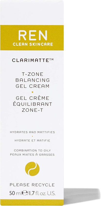 Ren Clean Skincare clarimatte t-zone balancing gel cream, 50ml