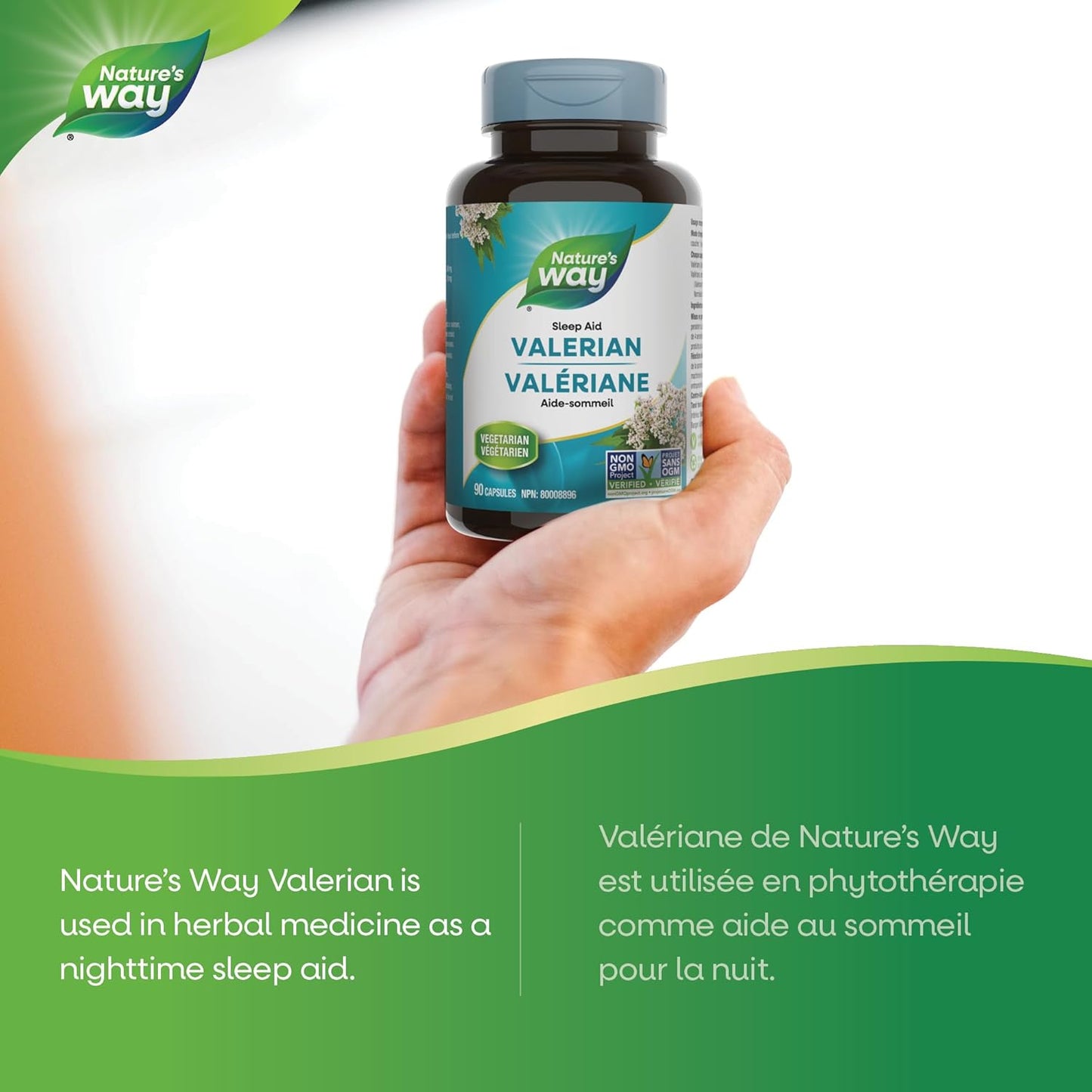Nature's Way 纈草根萃取 - 夜間睡眠支持 - 纈草補充劑 - 不含明膠，非基因改造 - 90 粒素食膠囊