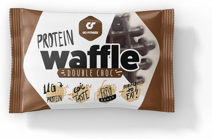 GoFitness Protein Waffle - Ready to Eat - Double Chocolate Flavour - 11g Protein - 12x50g (Pack of 12)