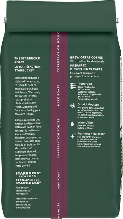 星巴克法式烘焙深度烘焙研磨咖啡 340克/袋