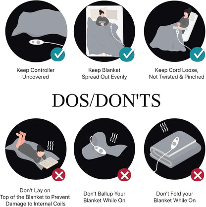 Beautyrest 电热毯，适用于寒冷天气，快速加热，自动关闭，几乎零 EMF，多种加热设置，UL 认证，灰色全尺寸（84 英寸 x 80 英寸）