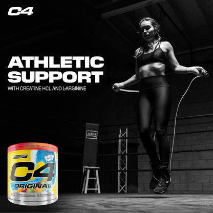 Cellucor C4 原廠運動前粉 - 男女適用無糖運動前能量 - 150 毫克咖啡因、β-丙氨酸、肌酸 - 夏威夷果汁紅，30 份