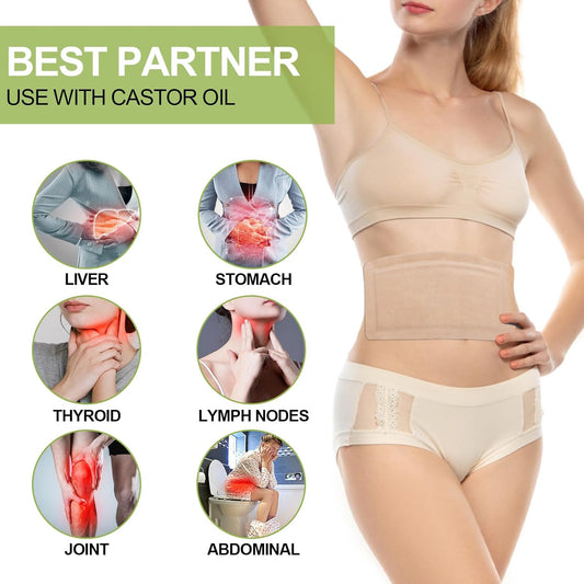 STFOCE 20 件蓖麻油包包裝，大號蓖麻油包自粘式，11.8 英寸 x 6.3 英寸，不洩漏，無需清洗，一次性