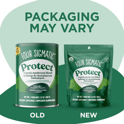 Four Sigmatic Mushroom Blend Defend Mix | Organic Mushroom Powder Complex with Lion’s Mane, Cordyceps, Chaga, Reishi and More | Natural Immune Support Supplement | Vegan, Gluten-Free | 30 Servings