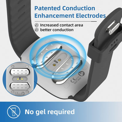 EmeTerm 时尚防恶心腕带，缓解早晨晕动病，可充电，无药物副作用，额外 2 包导电凝胶