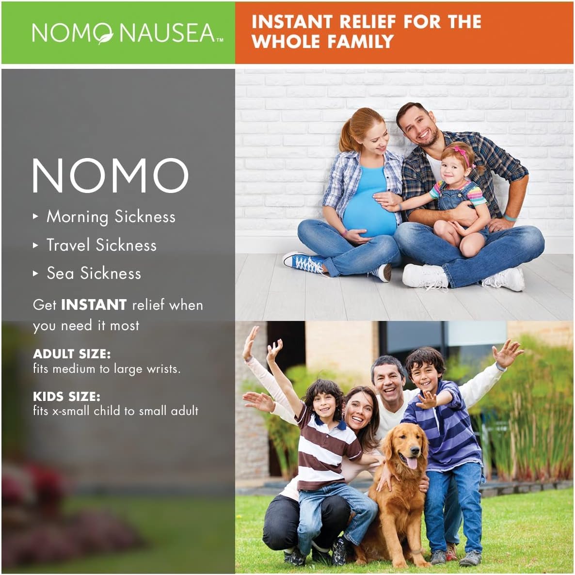 NOMO 晕车腕带 | 晕车腕带，薄荷香薰和穴位按摩功能 | 30 秒晕车腕带 | 超小号 | 紫色 | 2 件装