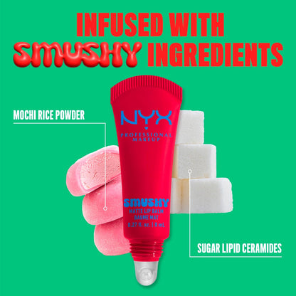 NYX Professional Makeup Smushy Matte Lip Balm, Soft Diffused Color, With Mochi Rice Powder, Watermelon Lemonade Scent, Shade: Sassy Stuff (Watermelon Pink)