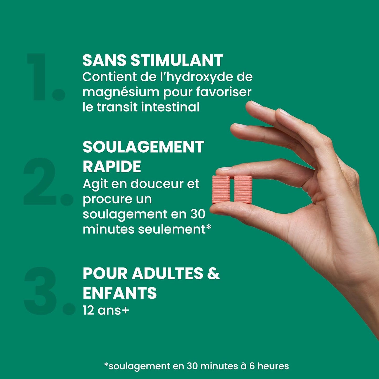 DulcoLax 软咀嚼片，用于缓解偶尔便秘的温和泻药，适用于成人和 12 岁及以上儿童，纯素、无刺激、无麸质泻药，混合浆果味，30 片