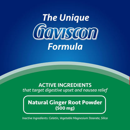 Gaviscon 抗噁心生薑膠囊 - 18 粒 - 緩解噁心、促進消化的片劑，天然生薑 - 不含鋁、乳糖和麩質